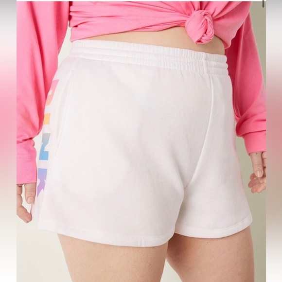 NWT PINK High Waist CAMPUS Sweat Shorts SMALL - Picture 4 of 7